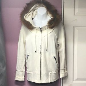 Marc New York faux fur trim zip up hoodie